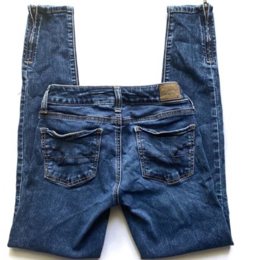 American Eagle Acid Wash Skinny Ankle Zip Jegging Jeans - Picture 3 of 7